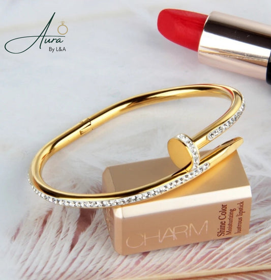 Stone Studded Nail HandCuff - Premium Design